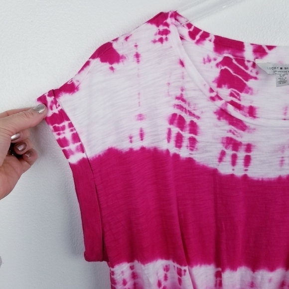 Lucky Brand Tie-Dye Twist-Front Short Sleeve Top NWT - Picture 7 of 12
